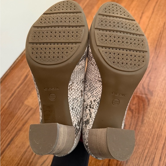 Geox Snakeskin Peep-Toe Block Heels - Picture 5 of 6